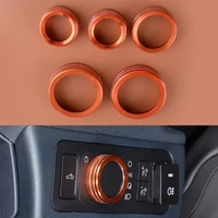 5 unids/set cubierta de anillo embellecedor de perilla de consola central de coche apto para Ford Maverick 2023 2022 aleación de aluminio naranja