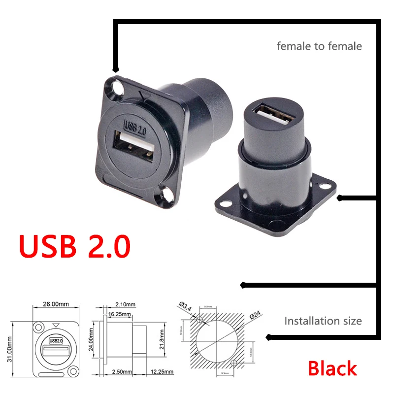 Metall-D-Typ-Modul rj45 cat6 & usb 2.0/3.0 & Typ c-und HDMI-Buchse über den elektronischen Anschluss für die Montage des Netzwerk panels