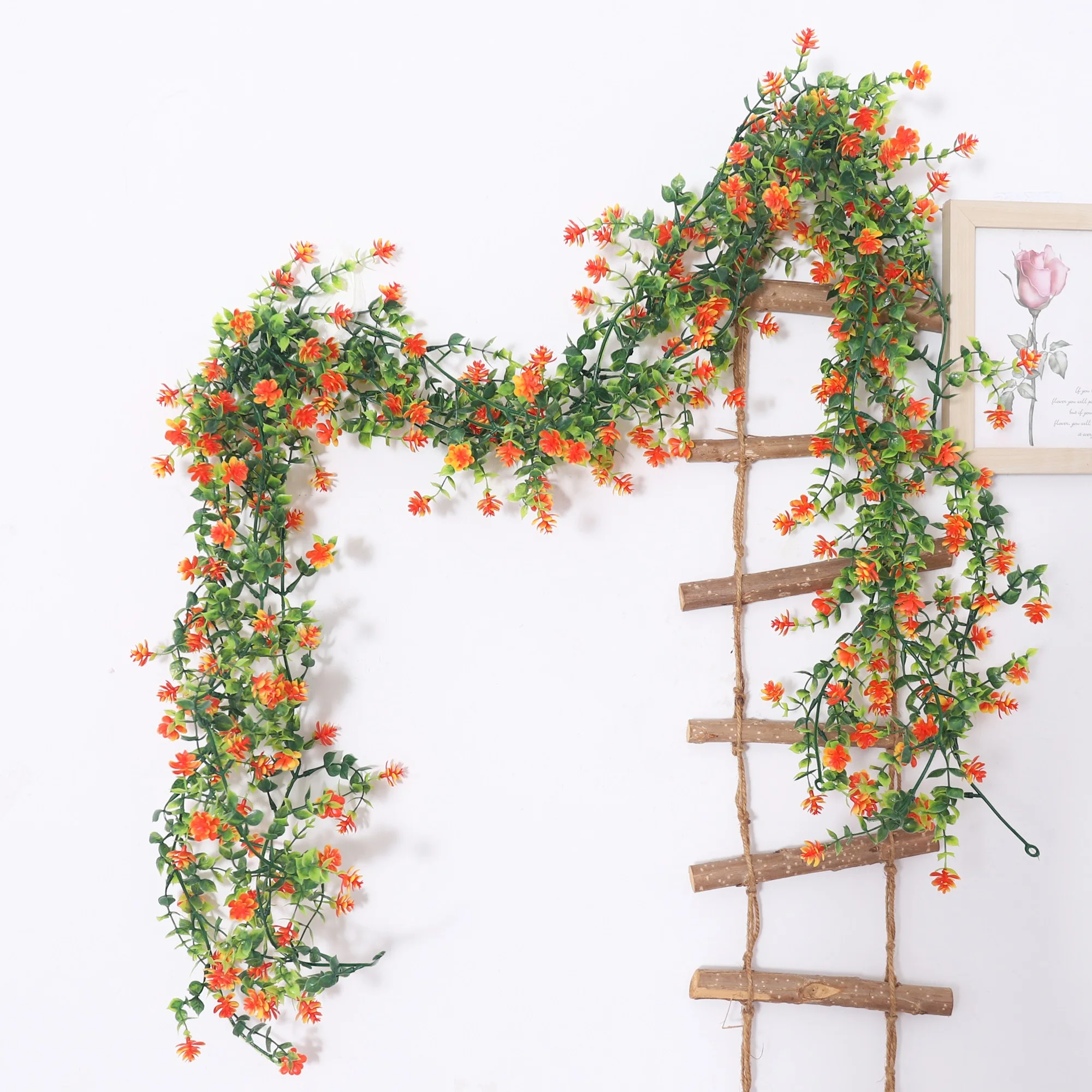 190cm Artificial Plants Babysbreath Eucalyptus Vine For Home Wedding Garden Outdoor Background Wall Hanging Flower Garland Decor