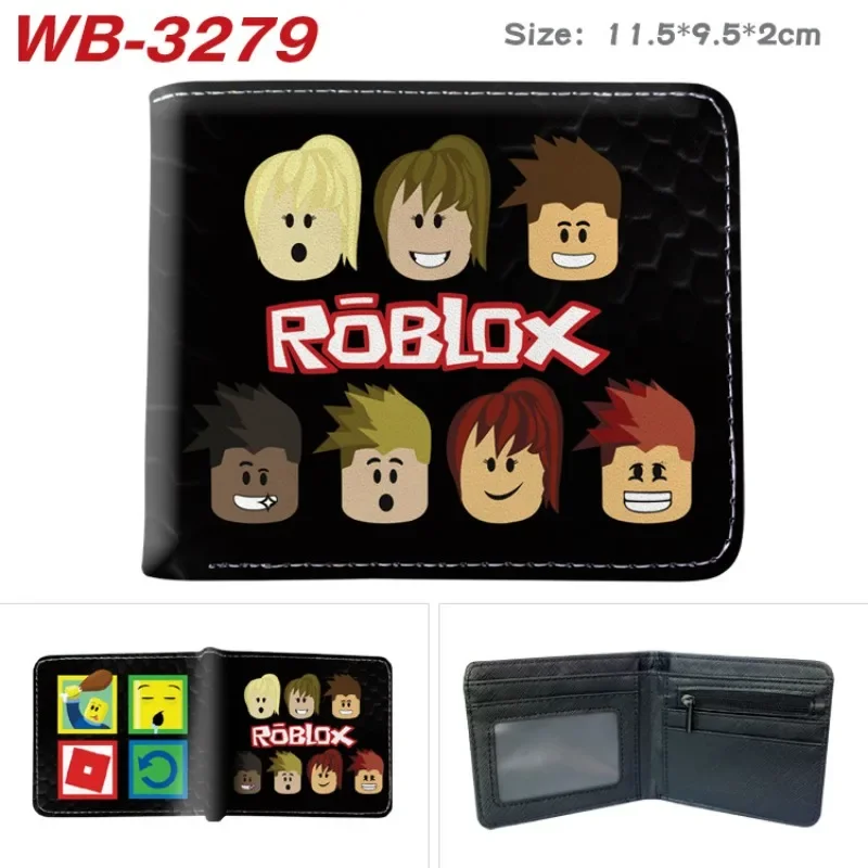 

Robloxs Anime Creative Cute Peripheral Print PU Leather Wallet Large-Capacity Half-Fold Coin Purse Storage Bag Students Gifts