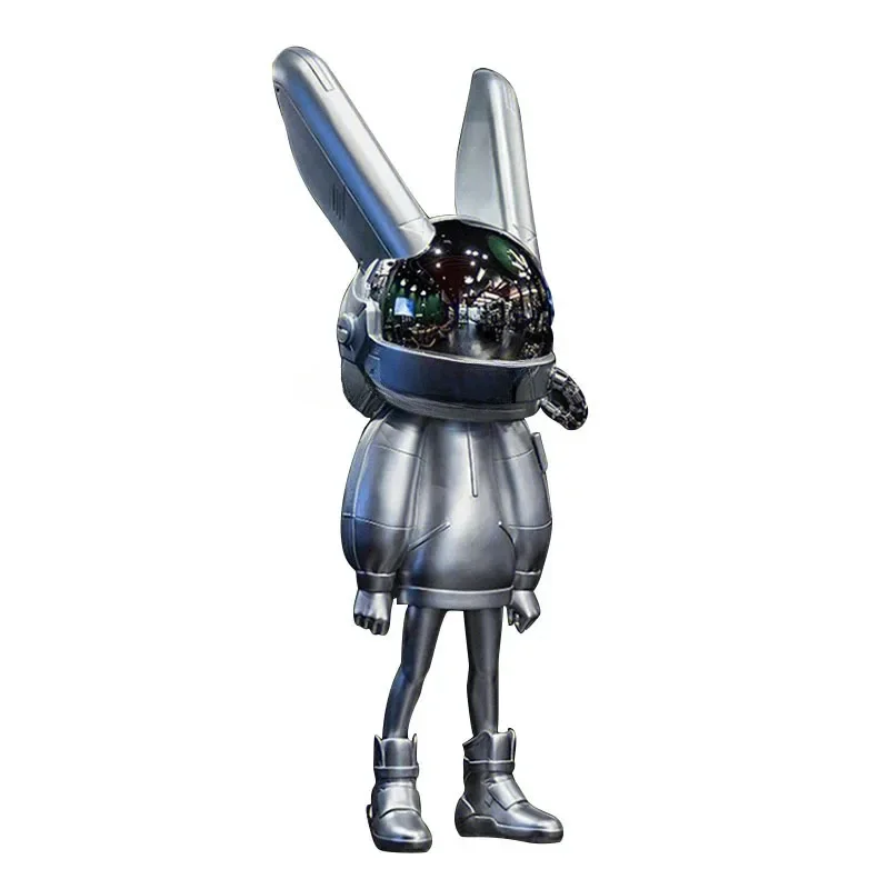 Rabbit Sculpture Fashion Electroplating Luminous Rabbit Decoration FRP Living Room KTV Floor-Standing Decorations