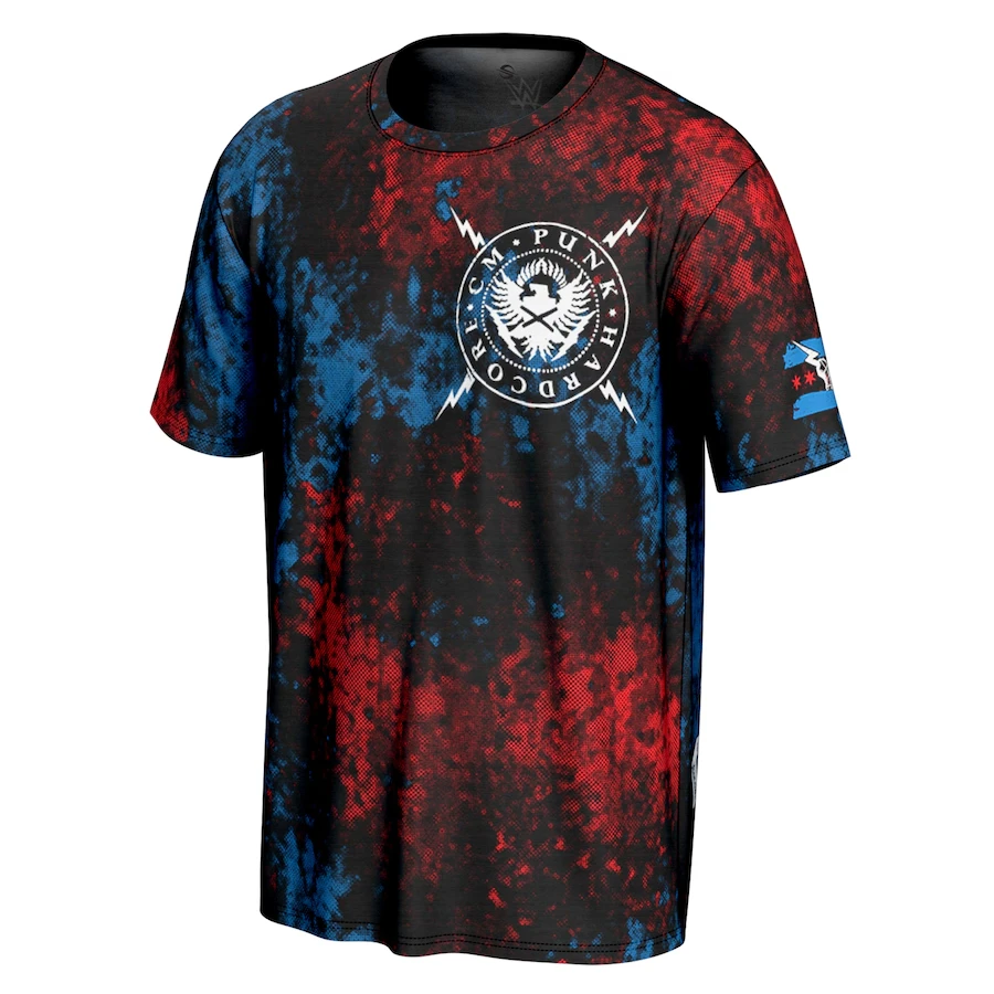 

Men's Black CM Punk Champion T-Shirt Simple And Fashionable Hip Hop Loose Sweat Absorbing Breathable Suitable For Daily Leisure