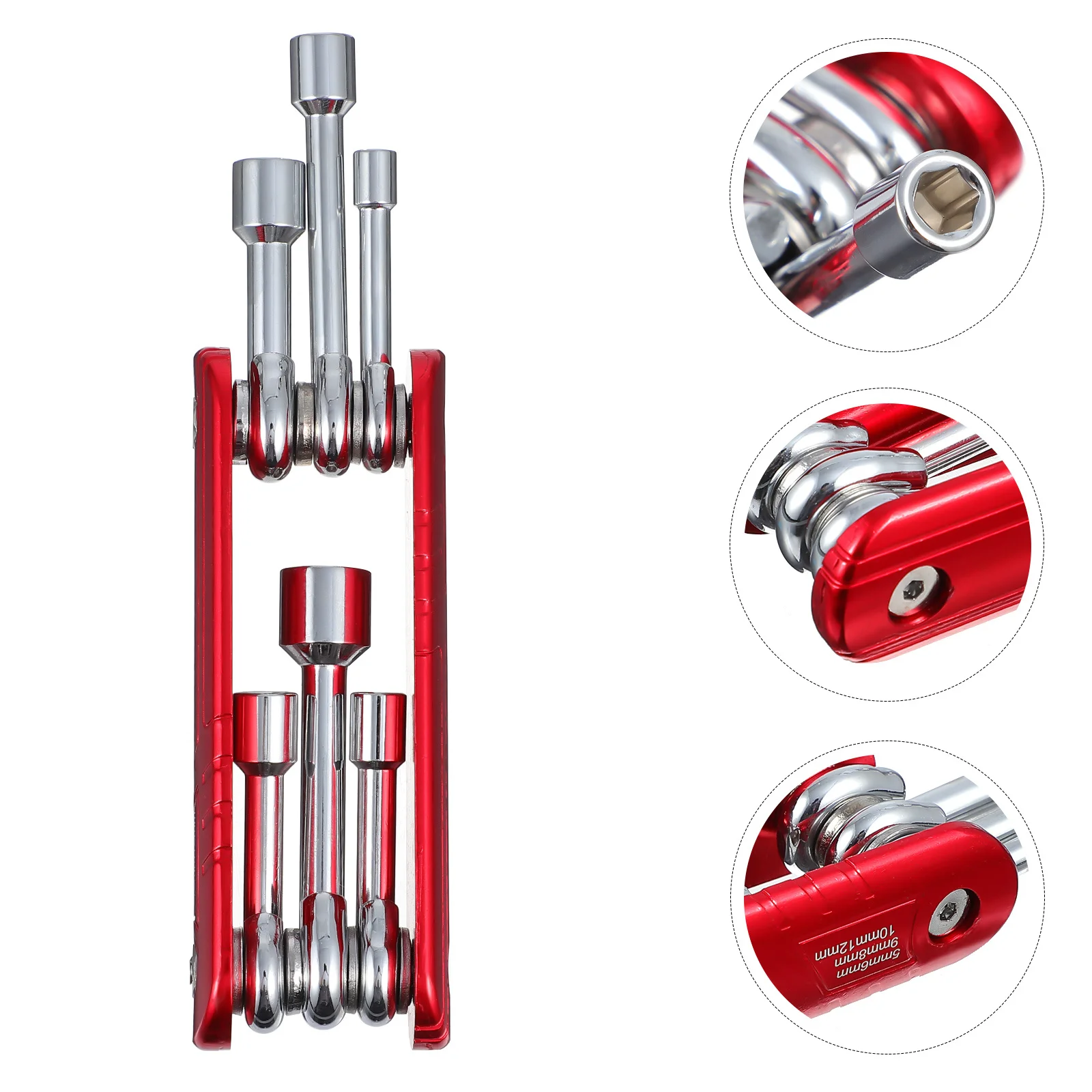 1 مجموعة للطي مفتاح بانة أداة إصلاح الدراجة الكروم الفاناديوم الصلب سبائك الألومنيوم 6 في 1 متعددة الوظائف كم عدة دائم