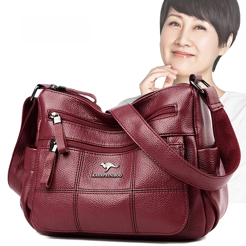 

Women's Large Capaci Soft Leather oulder Bag Crossbody Bag for andmother Autumn Winter New Sle Faion Korean Sle