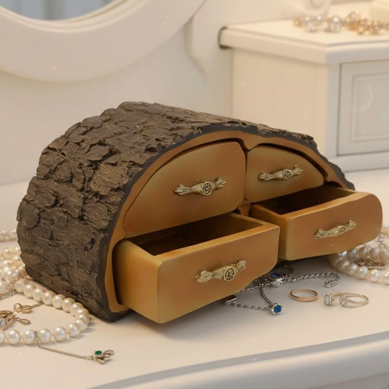Nordic Jewelry Storage Box Resin Necklace Earrings Organizer Boxes Luxury Retro Ring Bangles Box Decoration Souvenirs Gifts Case