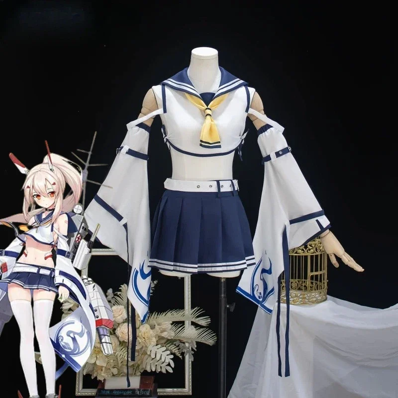 

2025 NEW Game Azur Lane Cosplay IJN Ayanami Costume Sailor Clothing Sexy Uniform Top JK Skirt Wig Full Set for Women Theme Party
