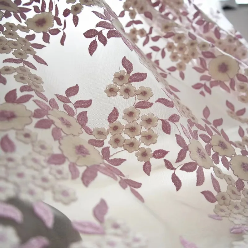 

Color Block Embroidery Lace Fabric for Formal Clothing Tablecloth Curtains DIY Wedding Accessories