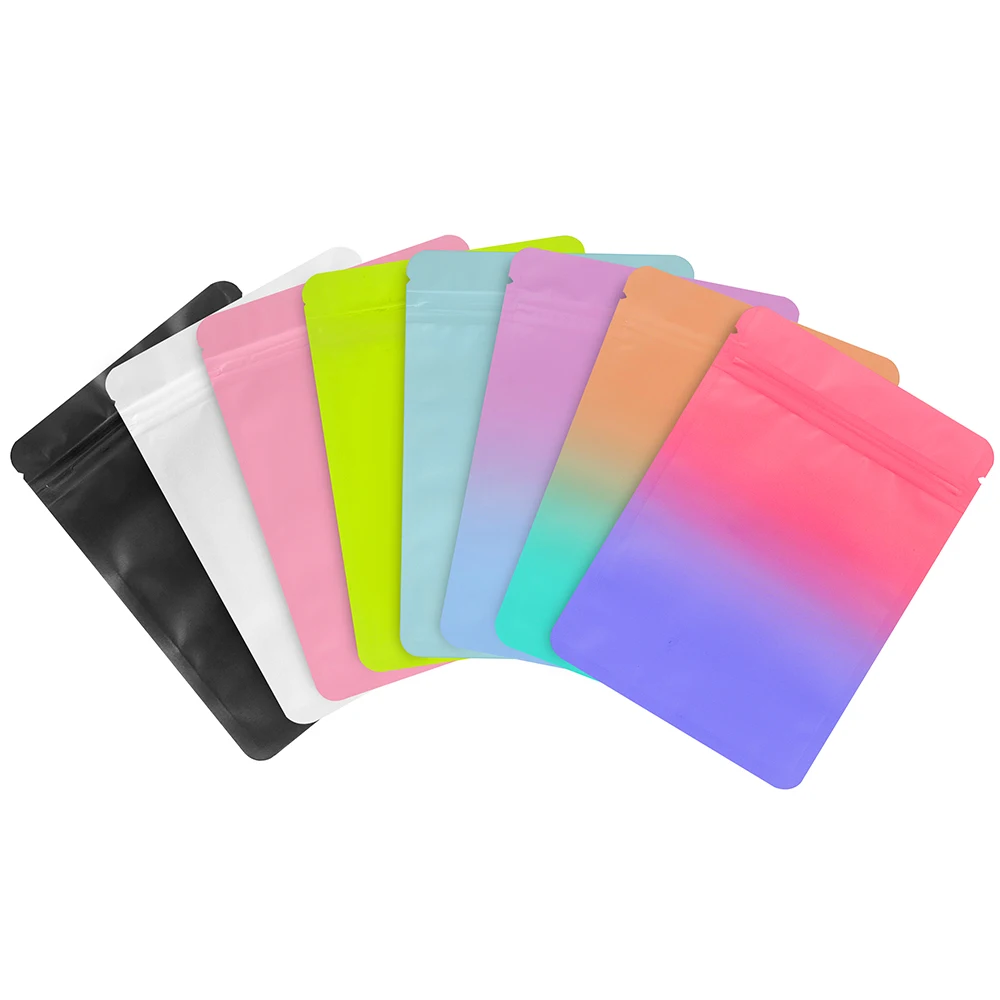 Double-Sided Gradient Purple-Blue Bone-Colored Bags, Fifty Pieces, Double-Sided Aluminum Foil Light-Blocking Bags, Colorful Blind Bags, Sealed Bags, Gift and Jewelry Packaging Bags
