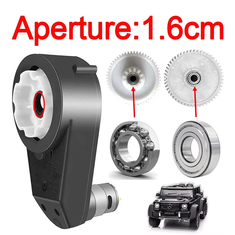 1.6cm Aperture 6V 12V 24V RS550 RS570 RS555 High Speed/Power Children Electric Ride on Car Motor Gearbox with Bearing Engine
