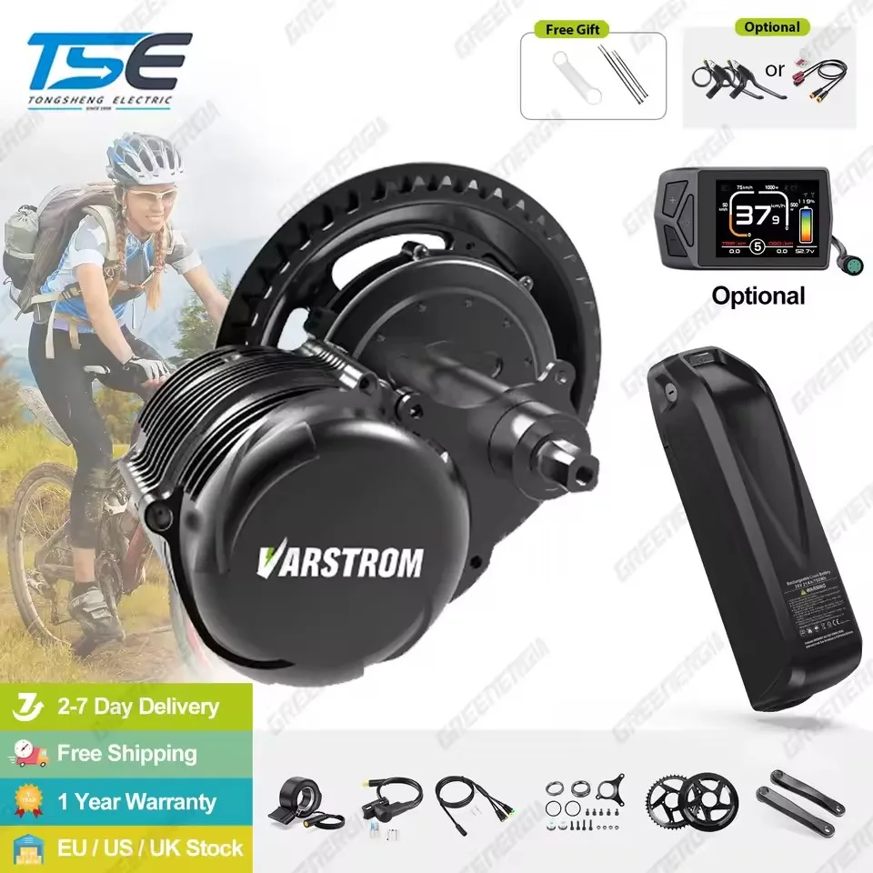 

Varstrom TSDZ8 TSDZ2B ebike kit 48V 500W 750W 1000W TSDZ16 Electric Bicycle Central Mid Motor Torque Sensor 13Ah 20Ah Battery