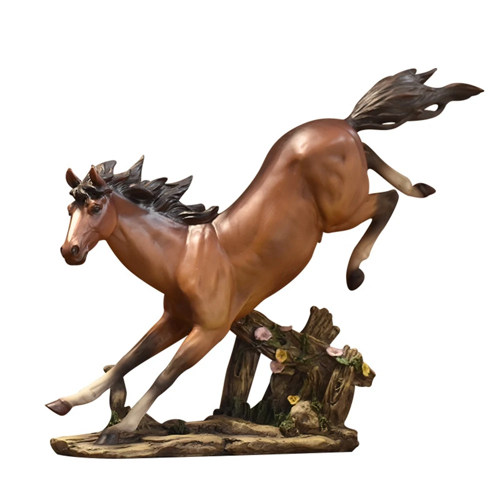 

Zhaocai Golden Horse Decoration Living Room TV Cabinet Wine Cabinet Decor Abstract Desktop Decoration Figurines Statues Decor