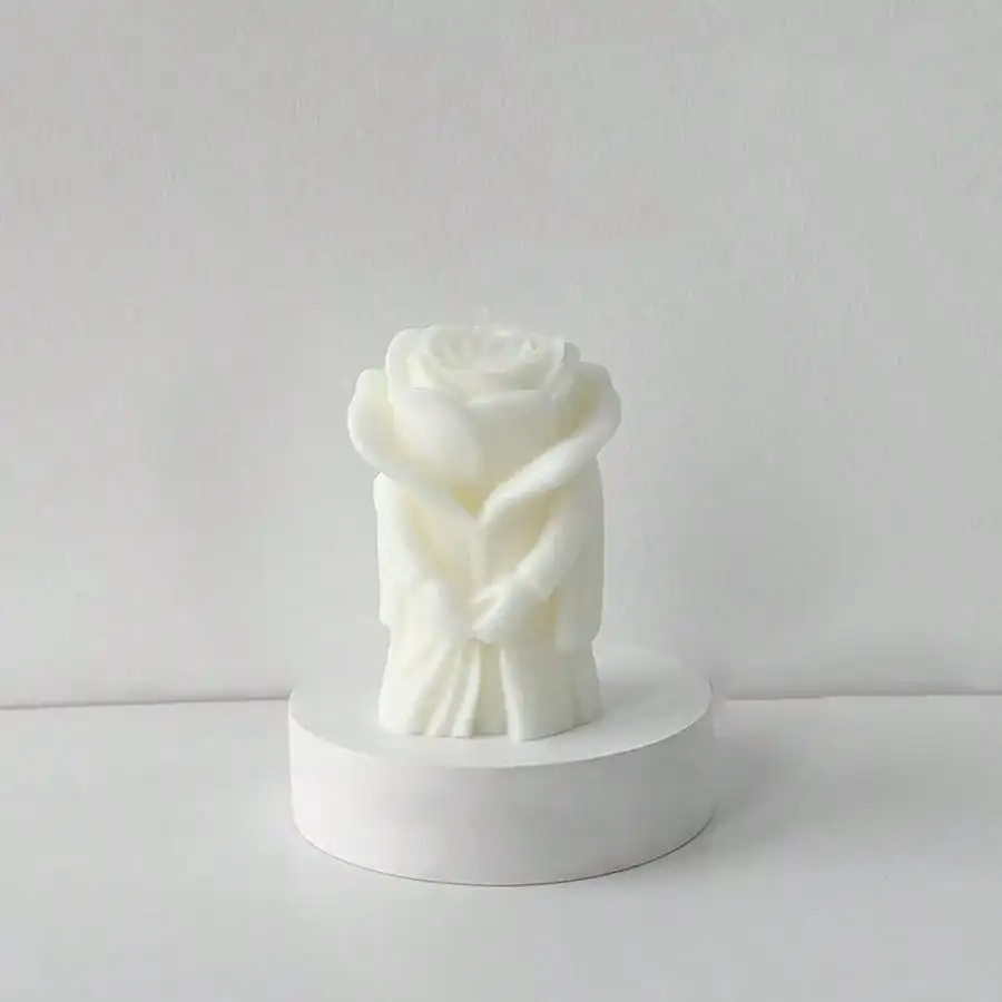 Rose Couple Scented Candle, Suitable For Valentine's Day Gift, Home Decor, Bedroom Decor, Party, Dining Table Decor, Kitchen Decor, Restaurant, Party, Candlelight, Birthday Candle Decor, Holiday Decor