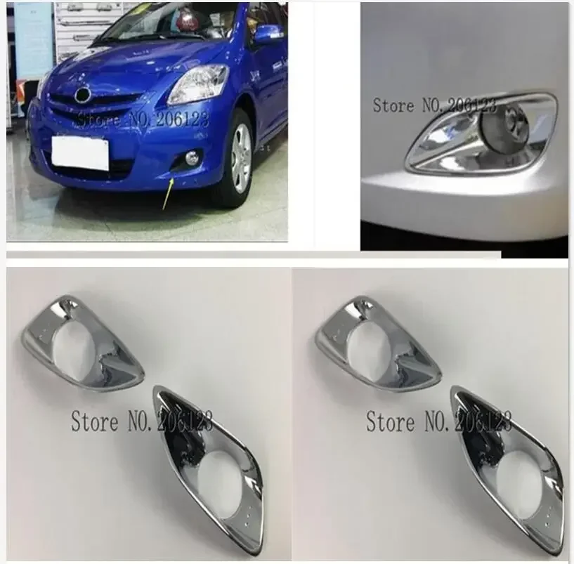 

Top Quality car body front fog light lamp frame stick ABS Chrome cover trim parts 2pcs for Toyota Vios 2008 2009 2010 2011