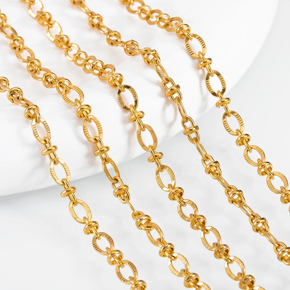 2 Meter Stainless Steel Sunflower Bilateral Corrugated Radial Thread Chain for DIY Necklace Bracelet Jewelry Making Supplies