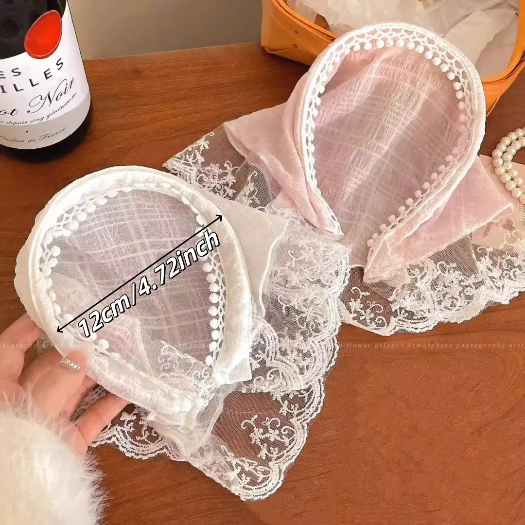 Lace Triangular Hair Scarf Headband Square Headscarf Hairband Turban Bandage Bandana Headband Women Headwarp Hair Accessories image 2
