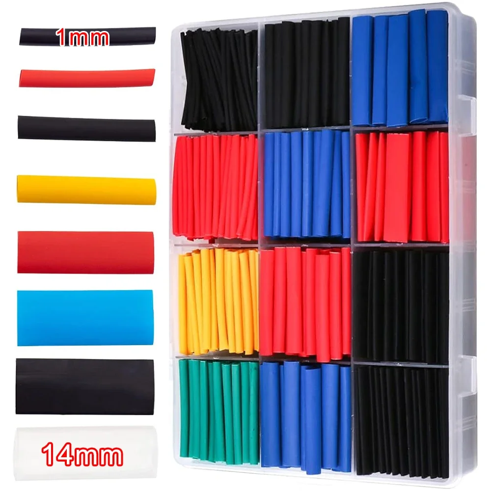 127 Pezzi Kit Tubi Termorestringenti 2:1 In Nero: 12 Misure (da 2 A 13mm) Per Isolamento Elettrico E Riparazione Cavi - 5