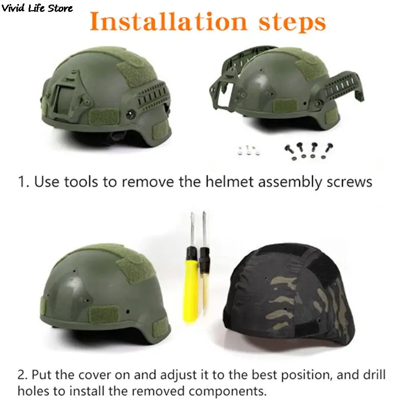 Casco de caza táctico de combate militar, cubierta de casco deportivo para casco rápido