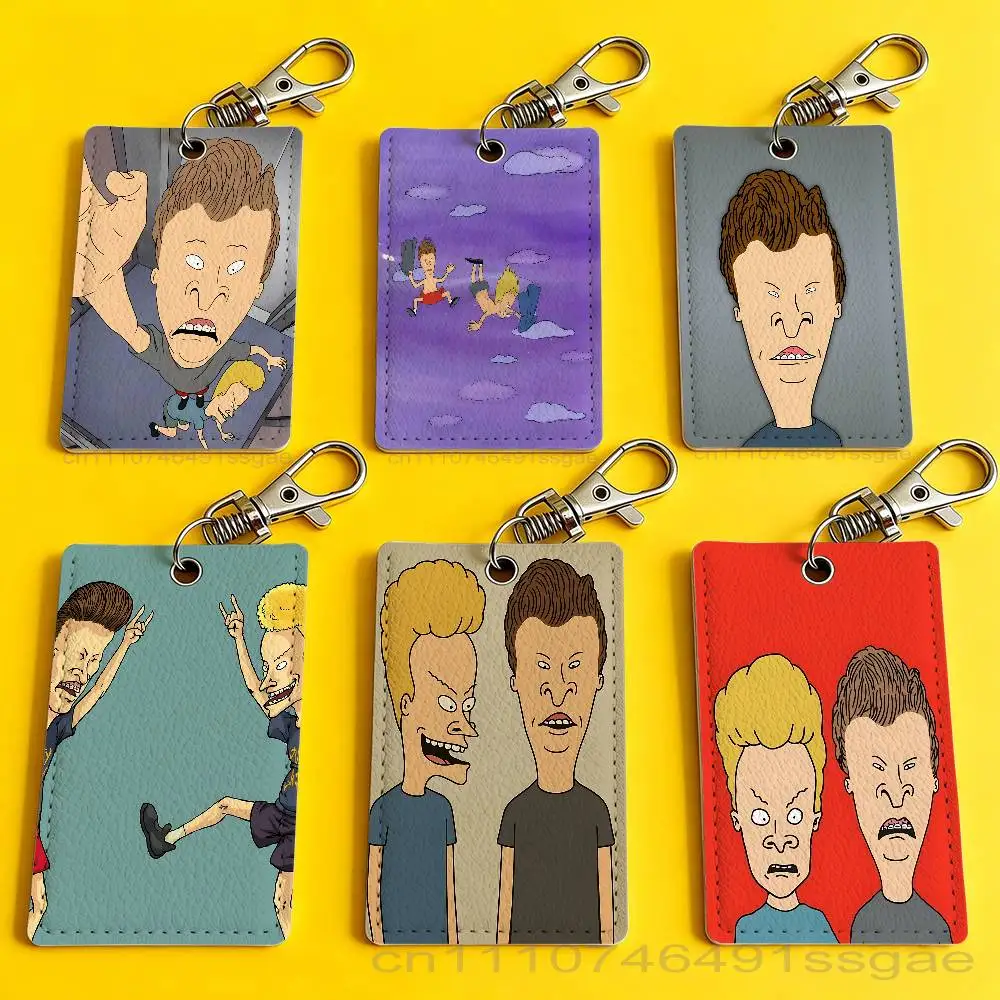 

B-Beavis and Butt H-Head Card Holder Keychain Badge Holder Card Pass Hang Rope Lariat Lanyard for Key Rings Accessories Gift