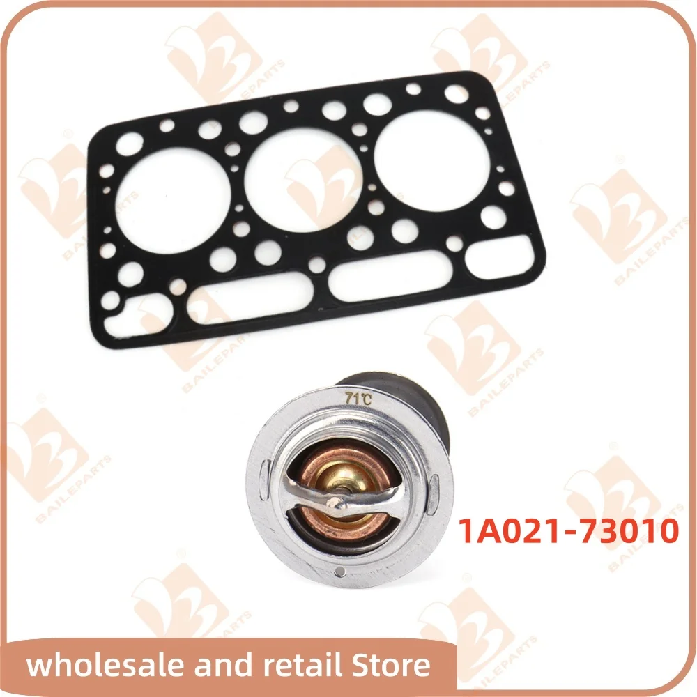 

D1503 For Kubota Engine Cylinder Head Gasket Thermostat 1A021-73010 71℃ Overhaul Rebuild Kit Engine Spare Parts