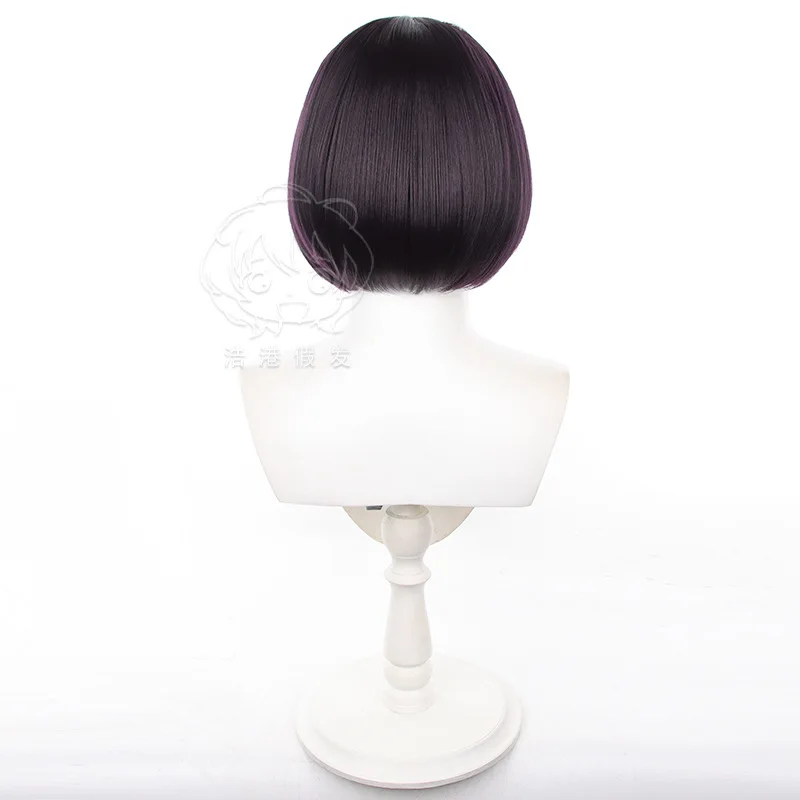 Anime Yosano Akiko Cosplay Wigs Simulated Scalp  Party Costume Synthetic Hair 30cm Short Halloween +Wig Cap