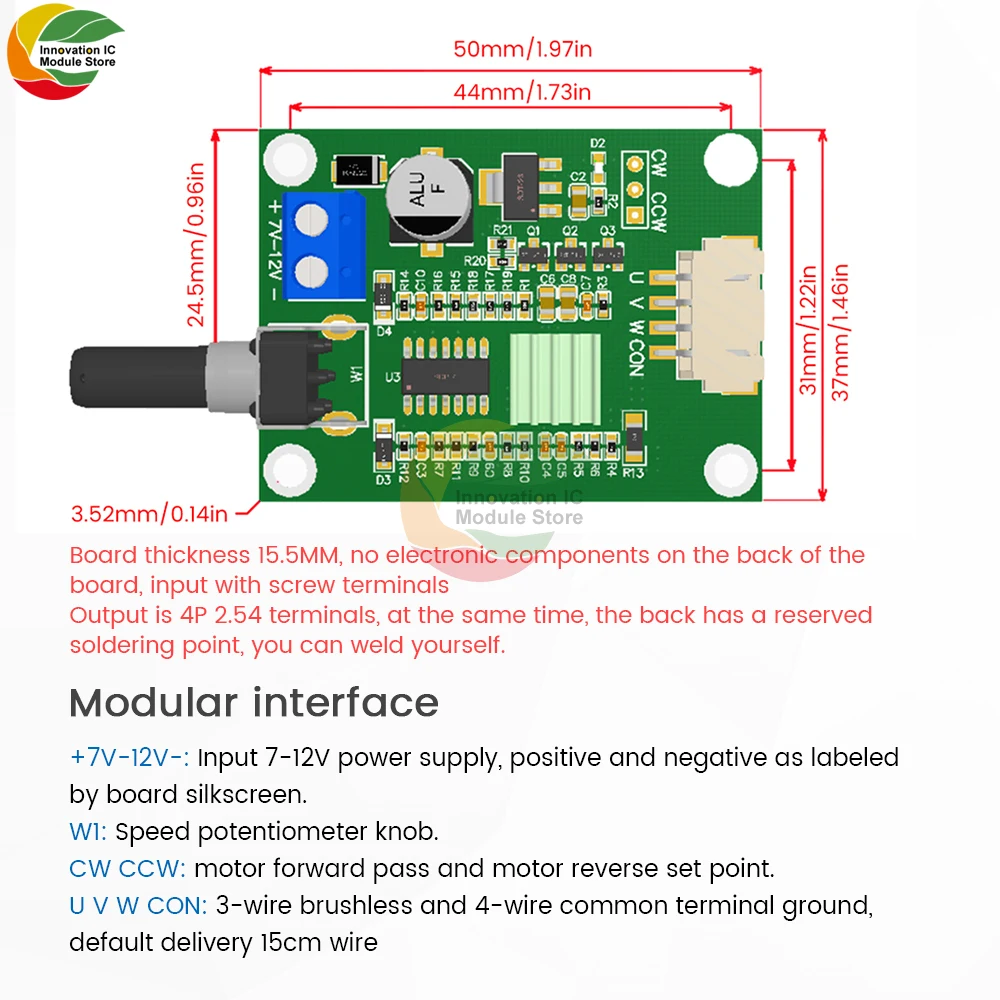 DC7V-12V DC Brushless Motor Drive Board Module Speed Control Board Optical Drive Hard Disk Motor Controller