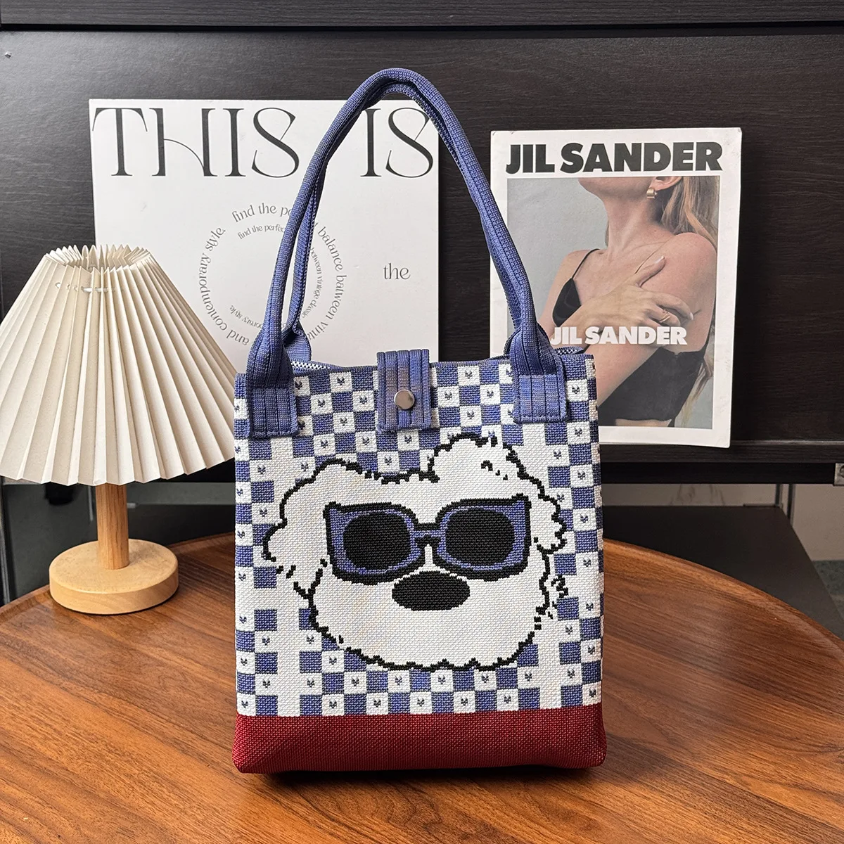 Cute Puppy Knitted Shoulder Bag, High-Quality Eco-Friendly Gift Bag, Multifunctional Large-Capacity Tote Bag, Suitable for Gifting to Family, Friends, Classmates, Holiday Shopping, Fashionable Crossbody Bag, Daily Casual Outing, Carrying Essentials, Women's Handbag