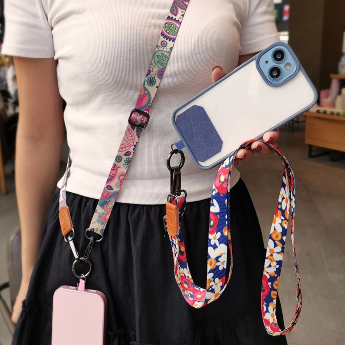 Flowers Plants Series Neck Strap Lanyard for Key Keychain Mobile Phone Charm USB Badge Hang Rope Lariat Accessories Holiday Gift