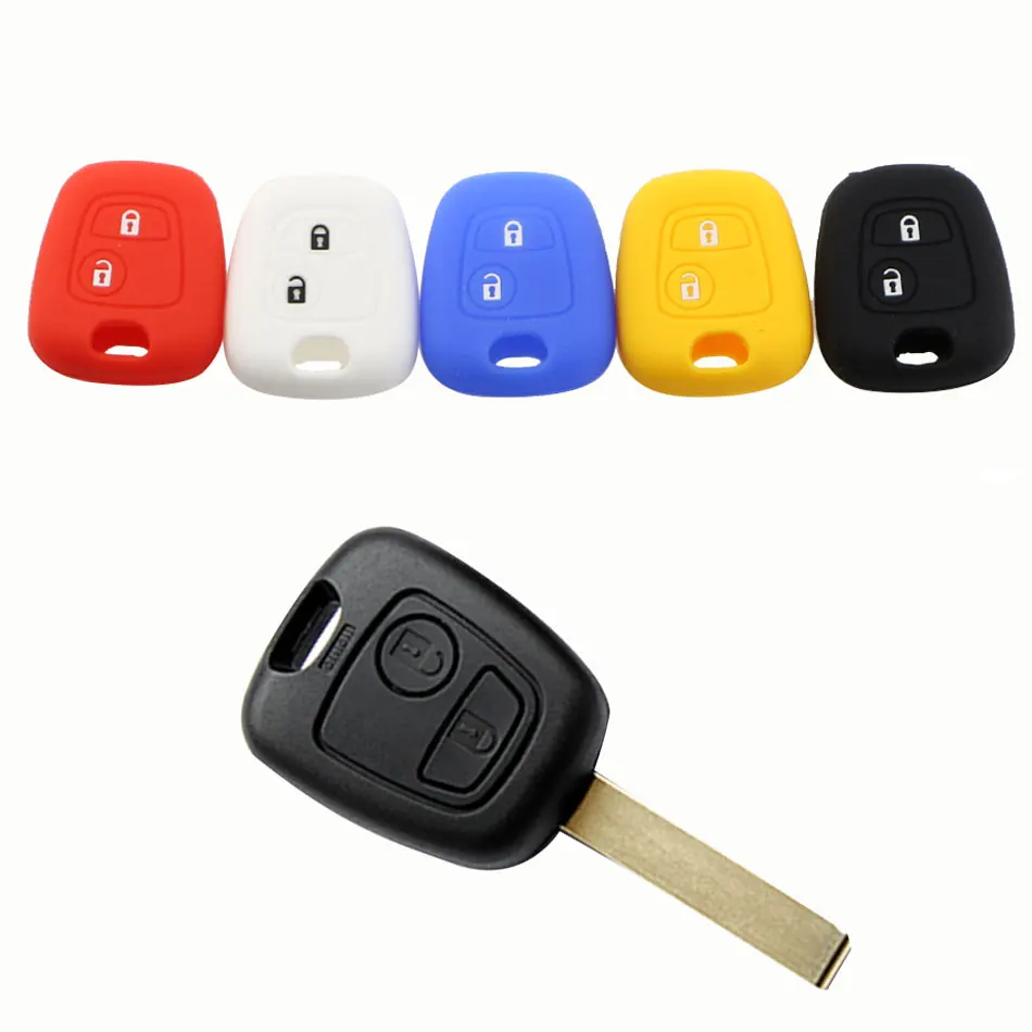 New Silicone 2 Button Key Cover Case for Peugeot 206 307 207 408