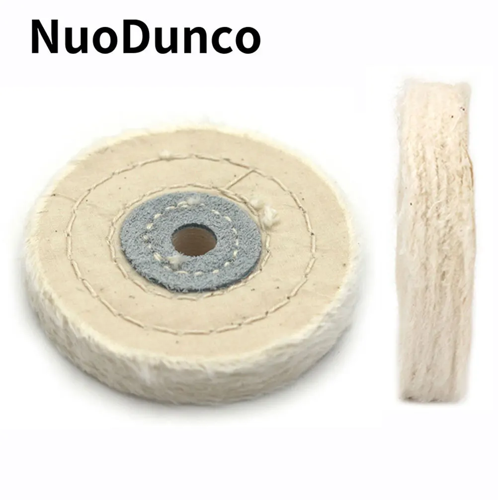 Amoladora de rueda de pulido de tela de algodón de 75mm, almohadilla de pulido, muela de agujero de 10mm para joyería de madera y Metal, herramienta de pulido fino