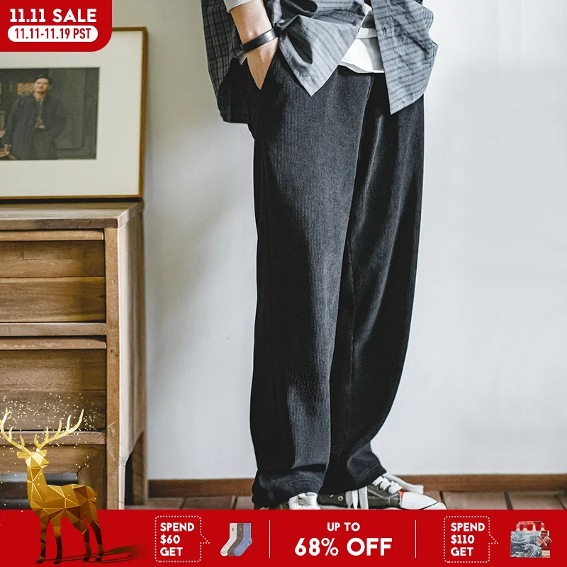 

Рабочая одежда Maden без глажки и обвисших ощущений, брюки с прямыми ногами, имитация вельветовых длинных брюк для мужчин