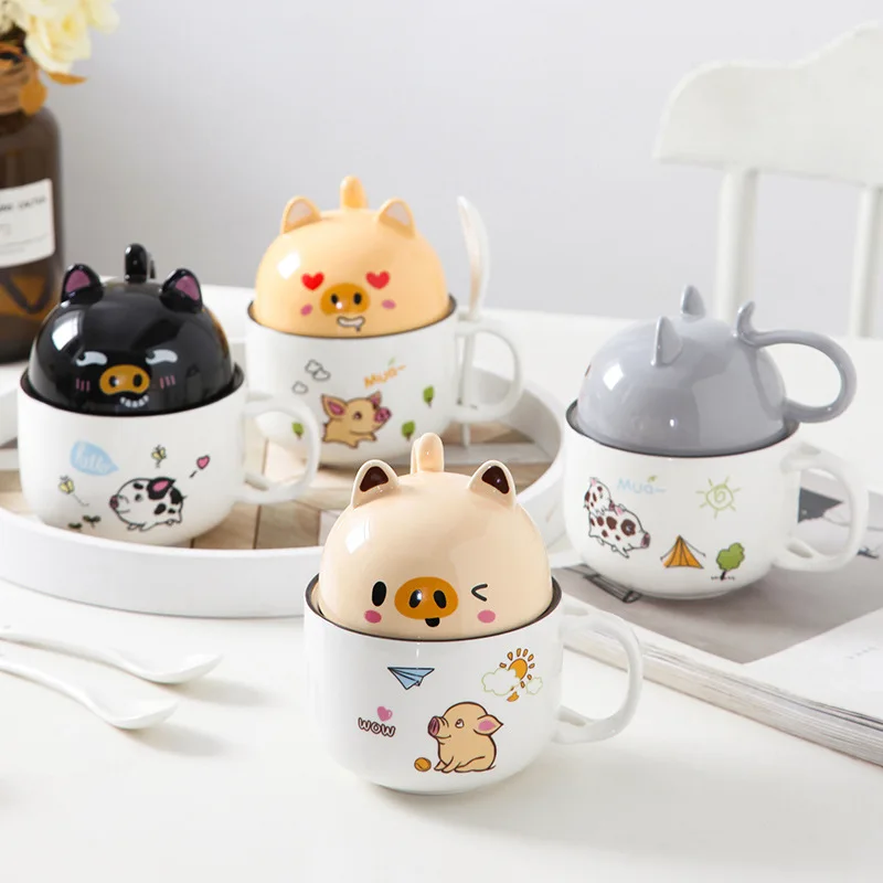 Corgi Shiba Inu Cat Coffee Cup Creative Couple Ceramic Cup Home Cartoon Animal Decoration Mug Afternoon Tea Breakfast Milk Mug