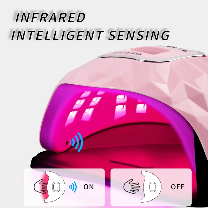 Lampa do paznokci - Czerwone światło LED zapobiegające czarnieniu, zapobieganie czarnieniu dłoni, wysokomocowa lampa UV LED do manicure, suszenia żelu.