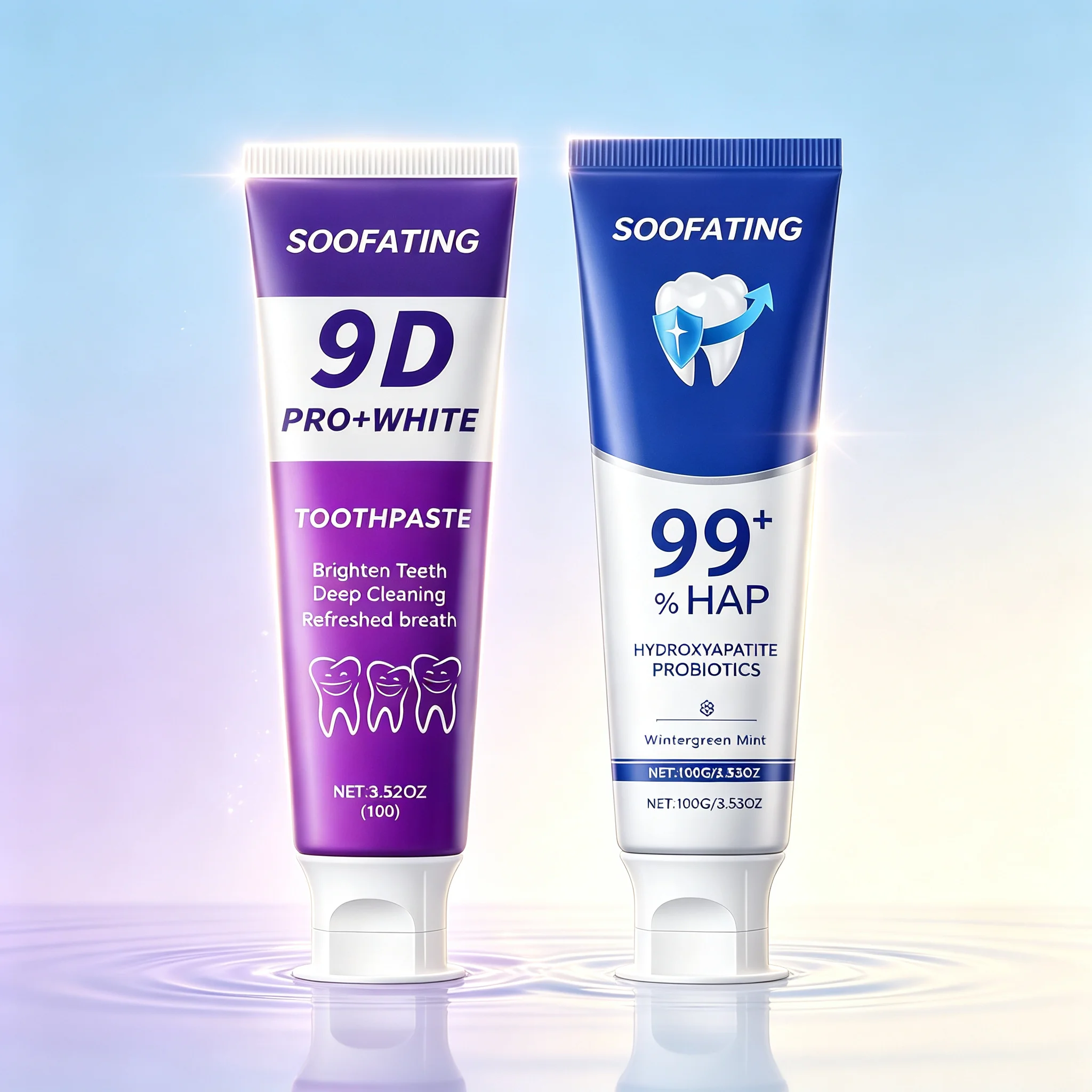 SOOFATING 9D PRO+WHITE Toothpaste Brighten Teeth Deep Cleaning Refreshed Breath 100g