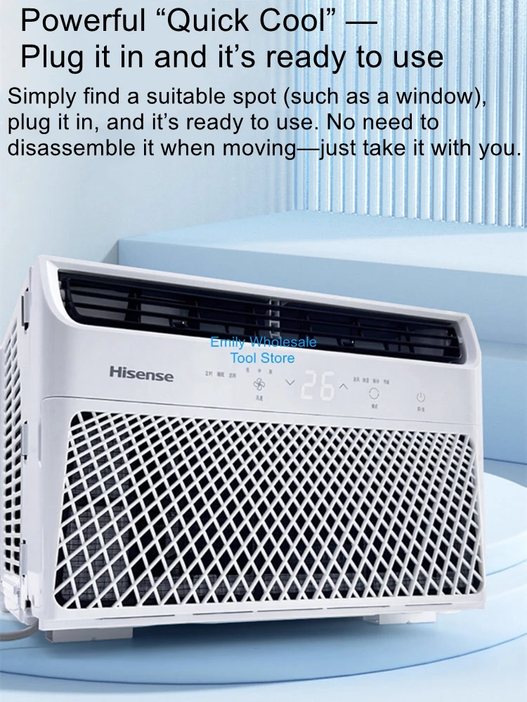 Inverter Window Air Conditioner, Large 1P, 1.5/2P, Cooling Only, Portable All-in-One Unit for Rental Properties