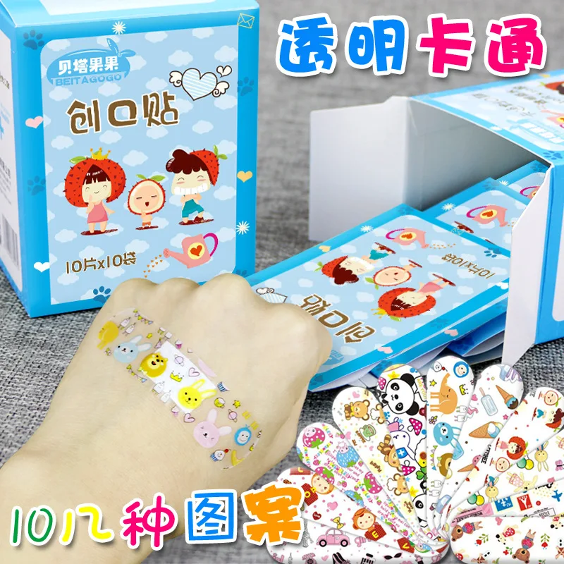 100pcs/lot Cartoon Animal Pattern Band Aid Hemostasis Self-adhesive Bandages Emergency Wound Strips Plaster Patches for Children