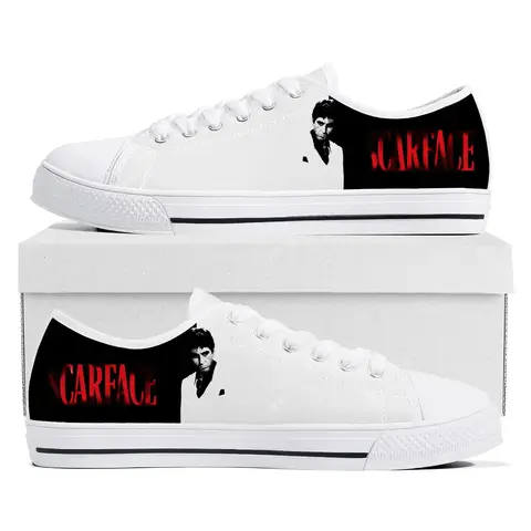 Scarface Low Top Sneakers Mens Womens Teenager High Quality Al Pacino Canvas Sneaker couple Casual Shoes Custom Made DIY Shoe