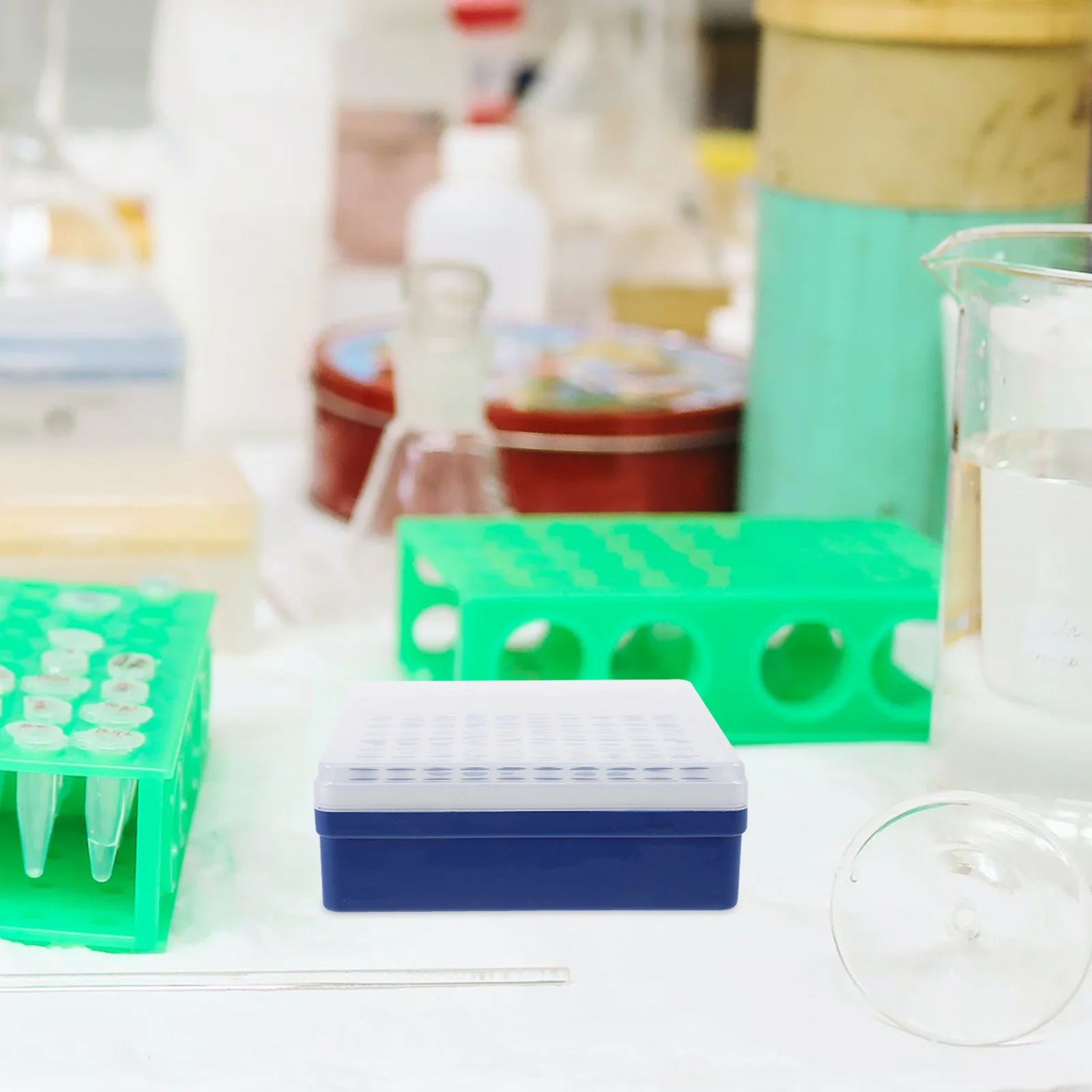 Laboratory Test Tubes Box Reusable 100 Holes Sampling Tube Holder Test Tube Organizer Storage Case for Science Research