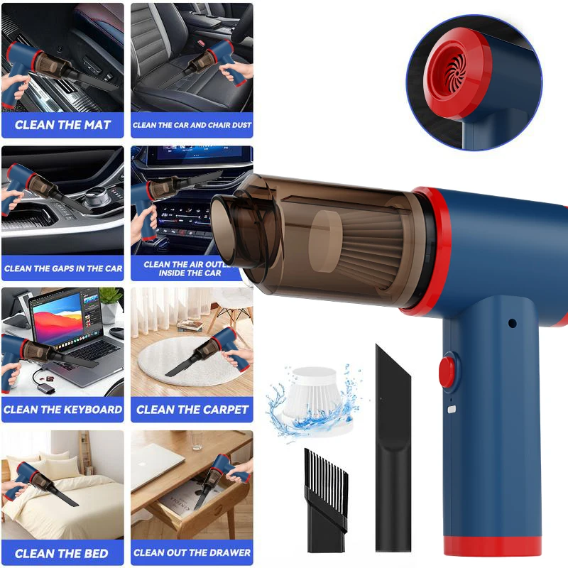 

Car Vacuum Cleaner Wireless Air Dust Blower Gun for Car Powerful Portable Car Cleaning Appliance Cordless Vehicle Cleaner