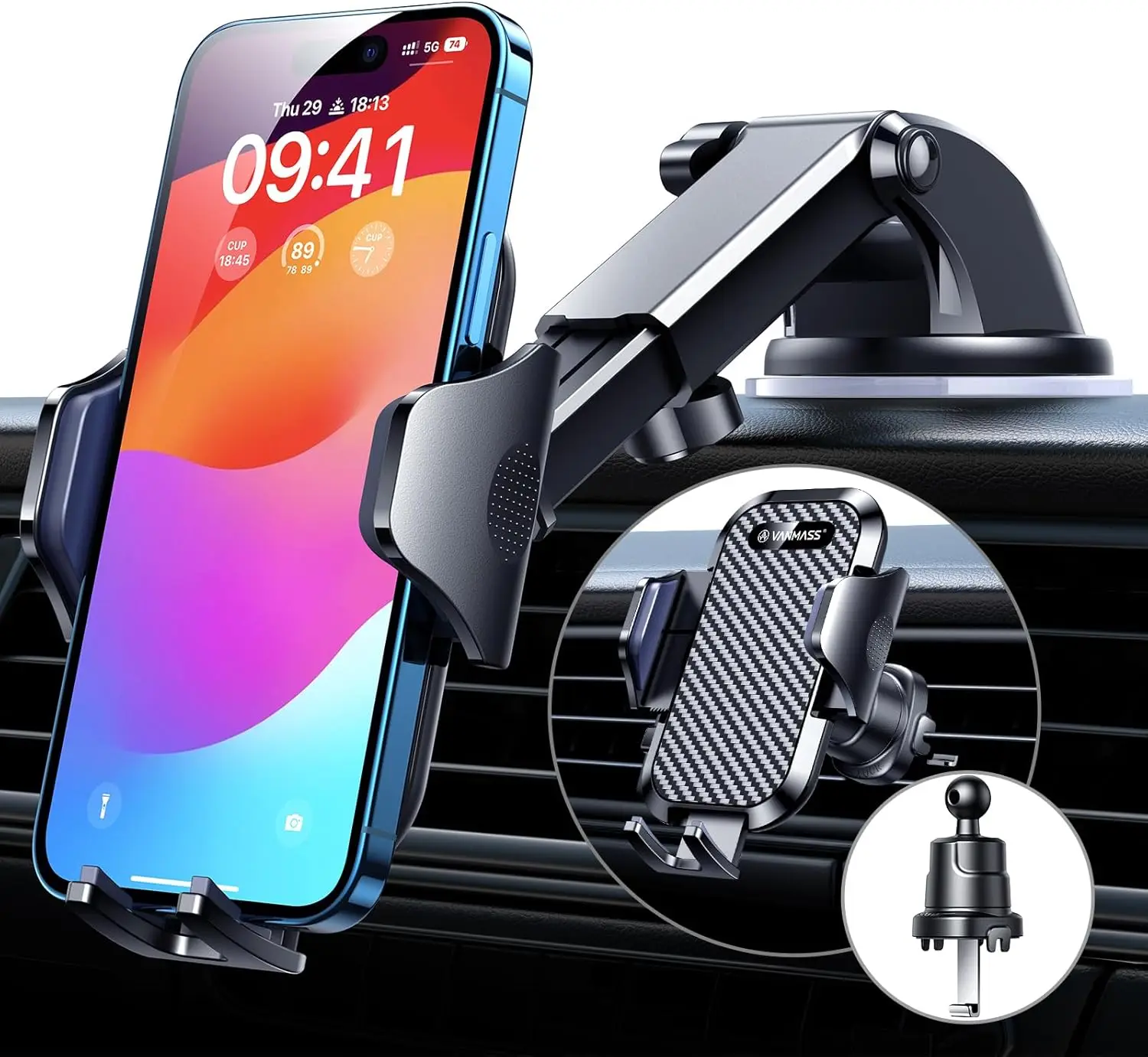 

Car Phone Holder 2025 Military-Grade Mount for Windshield Dashboard with Patent & Safety Certs for iPhone Android