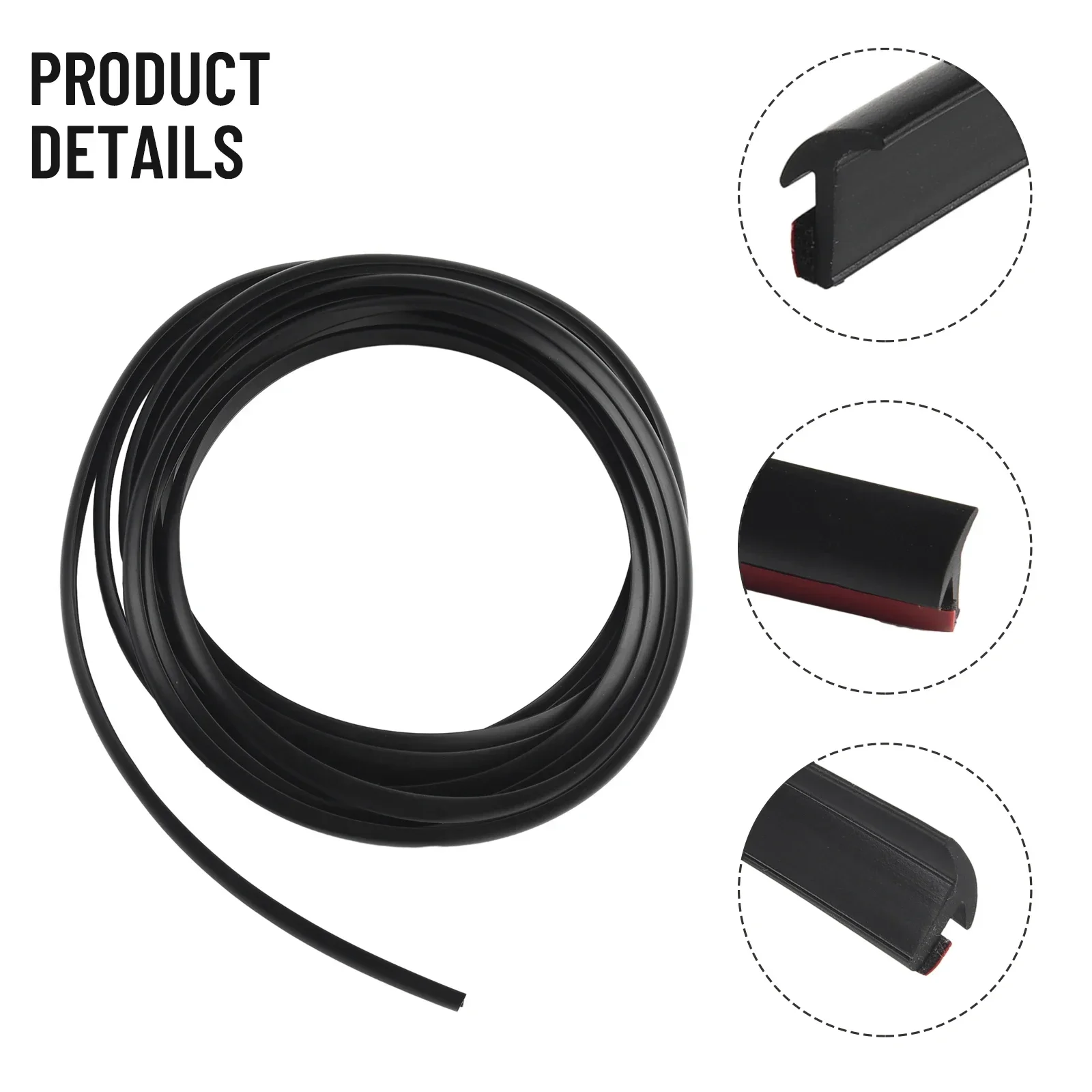 2M/3M/5M Car Rubber Sealing Strip T-shape Weatherstrip Draft Seal Strip Dust Reduce Noise Sealing Strips Bumper Lip Edge Sticker