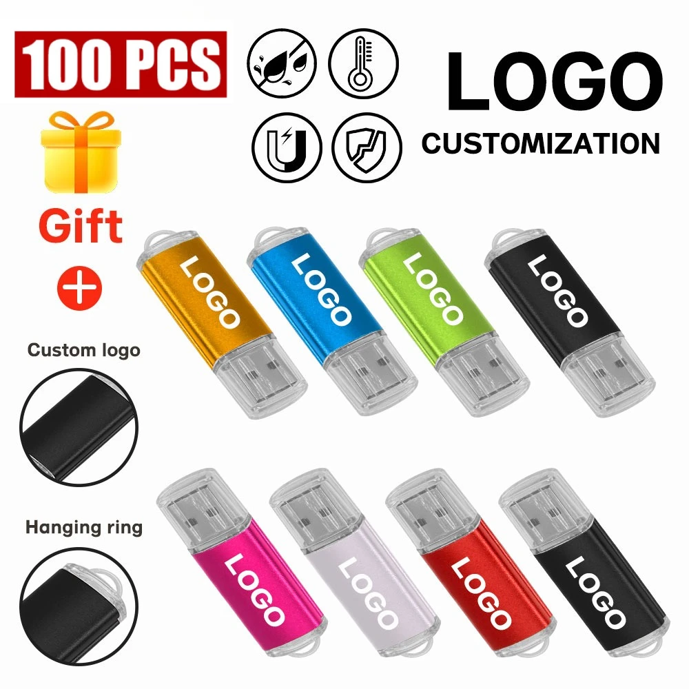

100Pcs USB 2.0 Flash Drive 4GB 8GB Pen Drive 128MB флешка Sticks 1GB 2GB Pendrives 16GB Memory Flash 32GB 64GB U Disk Free Logo