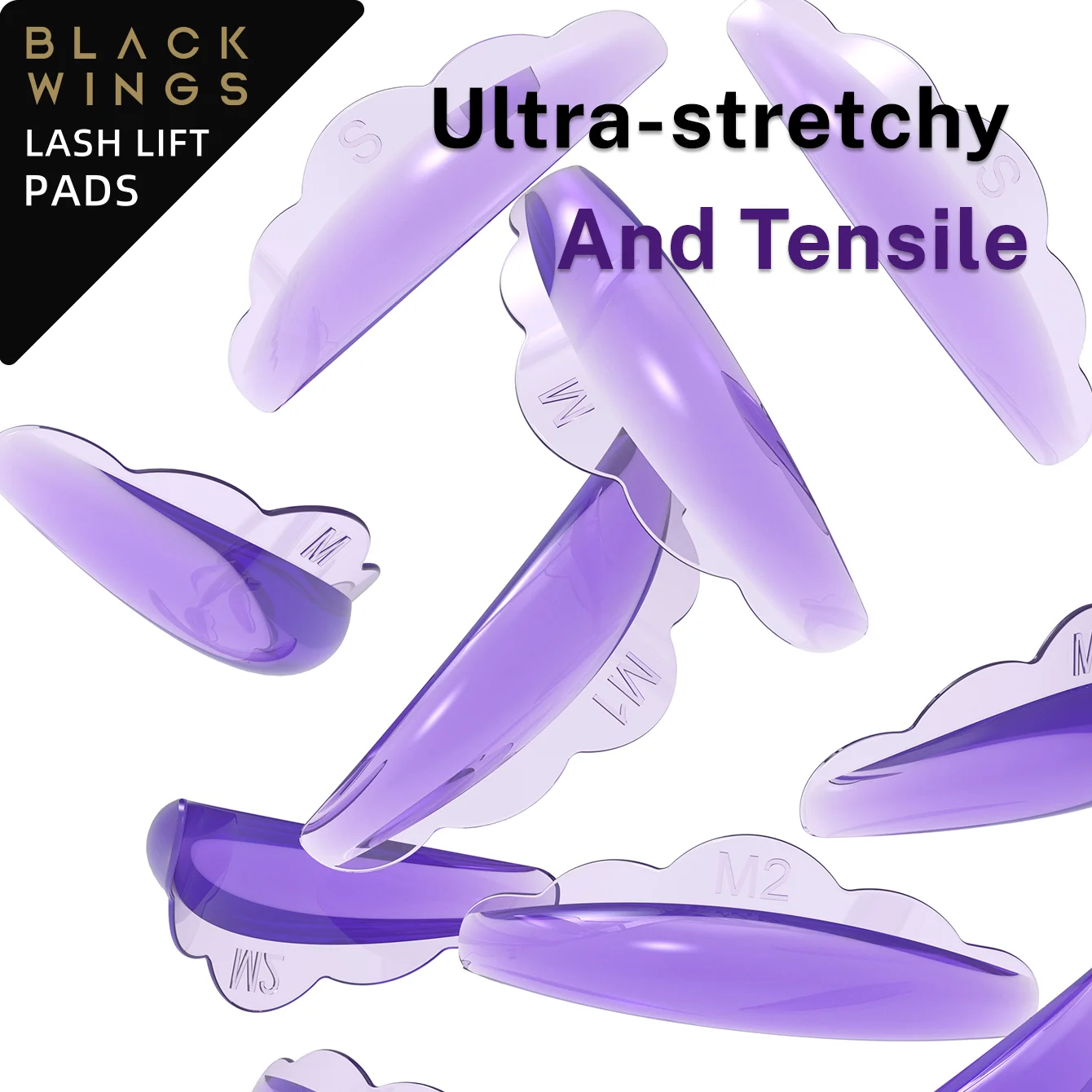 Super Q 5pairsBlackwings Silicone Eyelash Perming Pad Lashes Rods Shield Lifting 3D Eyelash Curler Accessories Applicator Tools