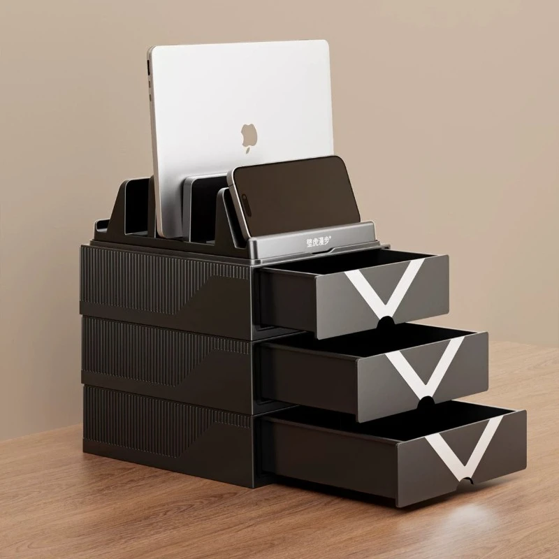 Drawer Type Laptop Stand Office Desktop Laptops Cooling Storage Holder Creative Tablet Mobile Phone Organizer Box Laptop Support
