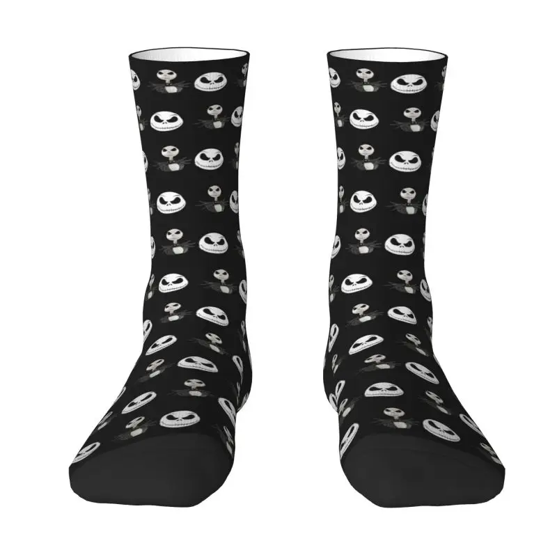 Fashion Mens The Nightmare Before Christmas Dress Socks Unisex Warm Breathbale 3D Print Halloween Skull Skellington Crew Socks