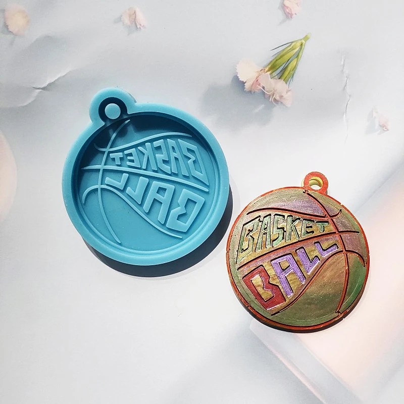 

Blue Shiny Basketball Keychain Silicone Mold for Valentine Love Gift Craft