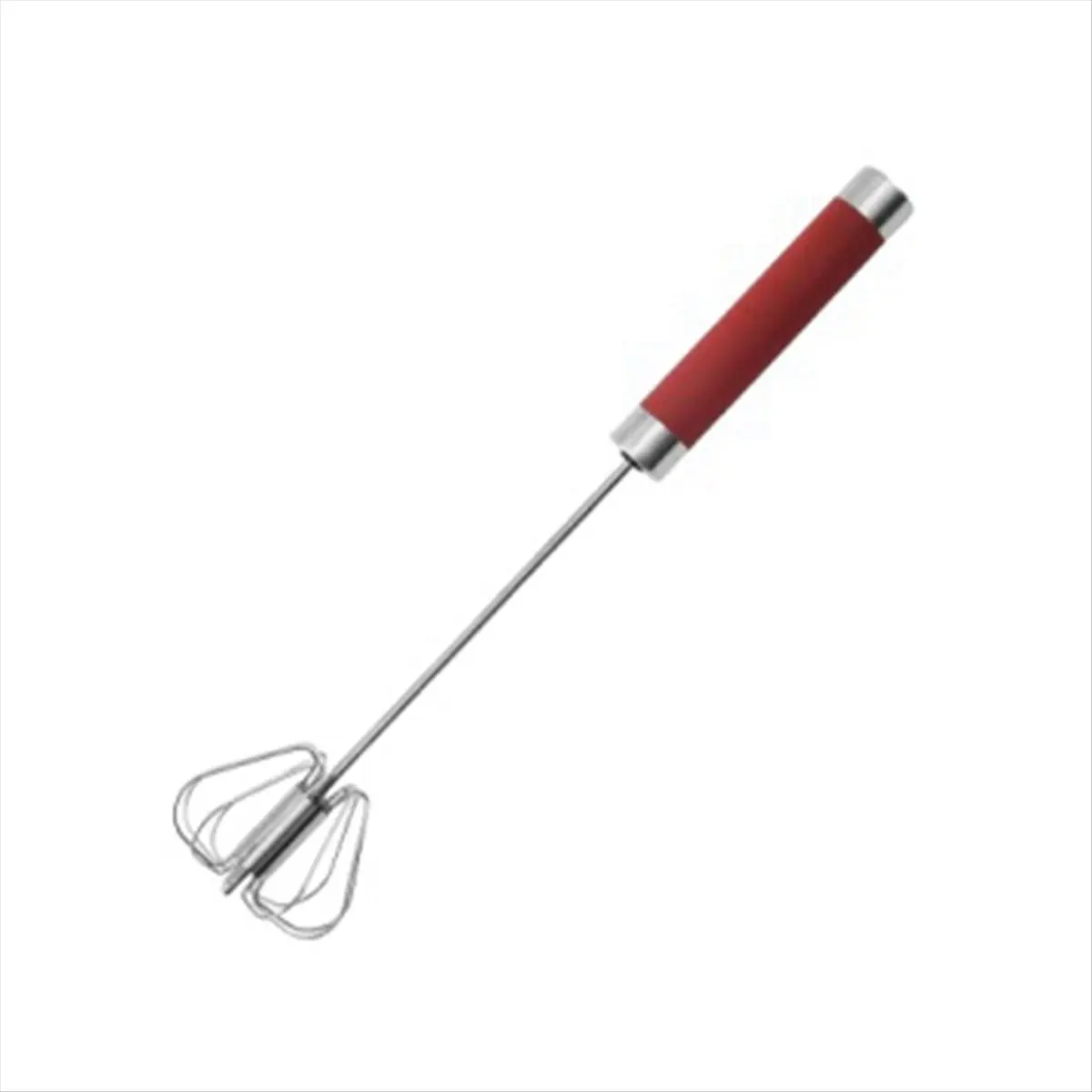 2026 Trend 12inch Stainless Steel Semi-Automatic Whisk, Hand Push Rotary Blender Egg Whisk, Mixer Stirrer Kitchen Tool Red