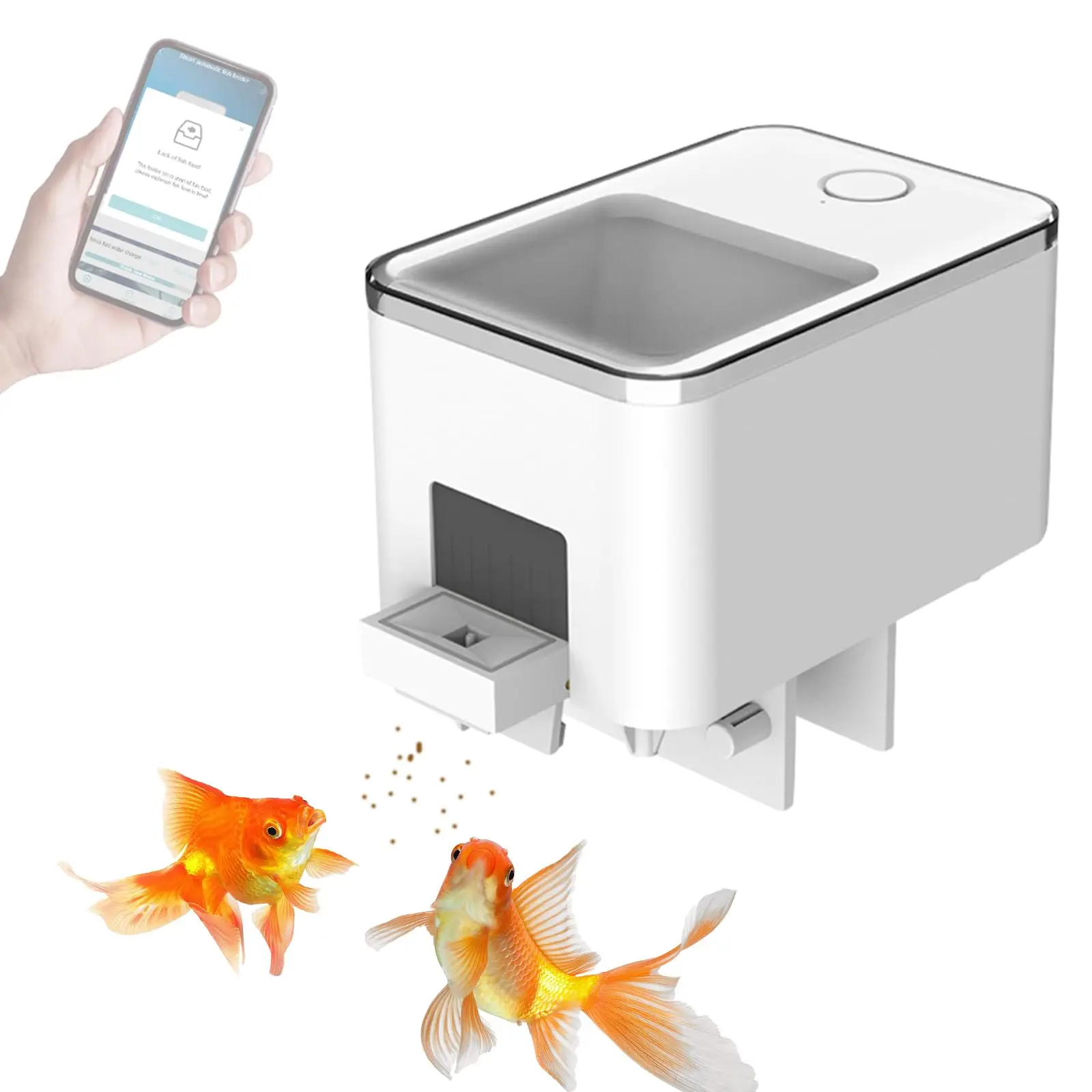 Automatic Fish Feeder, WiFi Intelligent Timing Automatic Feeder Aquarium Goldfish Feeder 100ML Large Capacity Fish Feeder APP Co