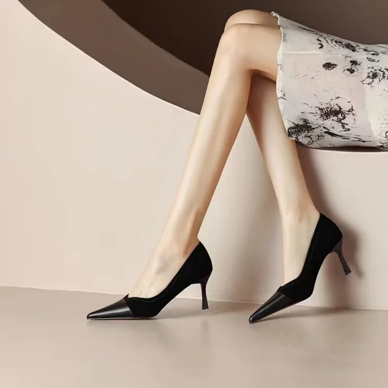 Fashion Pointed Toe High Heels Slip-on Commute Female Shoes Classic Black Dress Shoes Comfortable Shallow Women's Pumps 2023