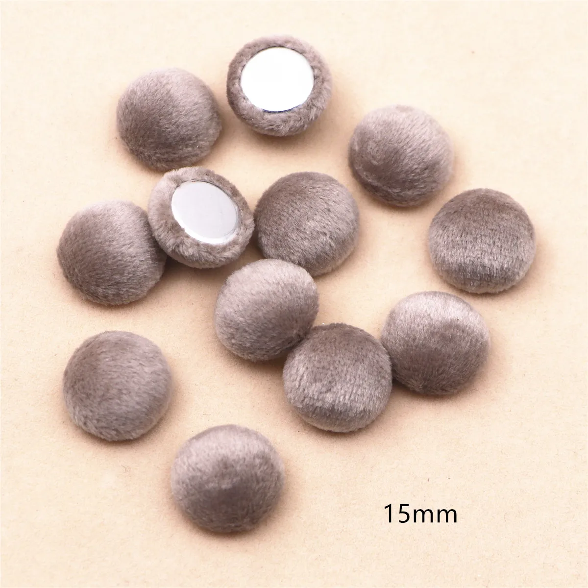 50pcs Cute Flannel Fabric Covered Heart Buttons Home Garden Flatback Cabochon Crafts Scrapbooking DIY,15*17mm