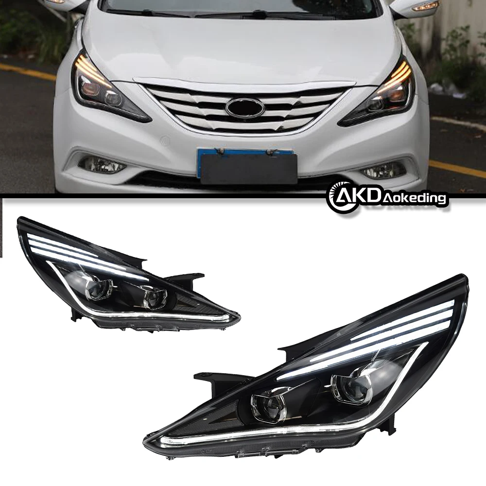 Auto Parts For Hyundai Sonata 8 Headlights 2011-2015 latest Styling LED Daytime Lights Dual Projector Car Accesorios Modified